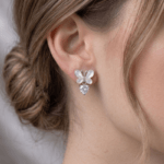 Fashion White Butterfly and Heart Drop Earrings for Women and Teen Girls, Dainty Opal-Like Rhinestone Dangle Jewelry, - Image 3