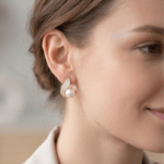 Fashion Gold Tone Pearl Stud Earrings for Women and Teen Girls, Elegant Crystal Swirl Rhinestone Traditional Jewelry