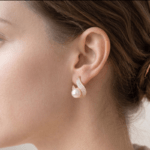 Fashion Gold Tone Pearl Stud Earrings for Women and Teen Girls, Elegant Crystal Swirl Rhinestone Traditional Jewelry - Image 3