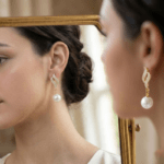 Fashion Gold Tone Pearl Drop Earrings for Women and Teen Girls, Elegant Crystal Swirl Dangle Rhinestone Traditional Jewelry - Image 3