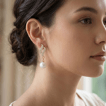 Fashion Gold Tone Pearl Drop Earrings for Women and Teen Girls, Elegant Crystal Swirl Dangle Rhinestone Traditional Jewelry - Image 6