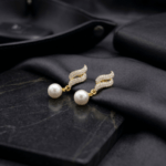 Fashion Gold Tone Pearl Drop Earrings for Women and Teen Girls, Elegant Crystal Swirl Dangle Rhinestone Traditional Jewelry - Image 5